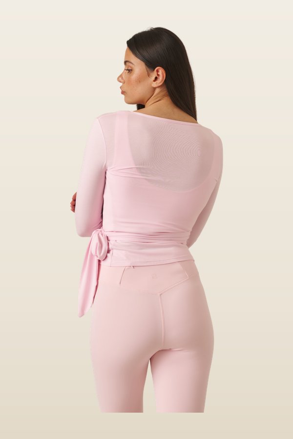Ballet Wrap Long Sleeve Top - Ballerina — model back