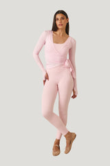 Ballet Wrap Long Sleeve Top - Ballerina — model front