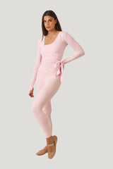 Ballet Wrap Long Sleeve Top - Ballerina — model side
