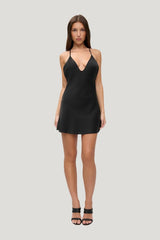 x JENNIE Colette Silk Mini Dress — model front