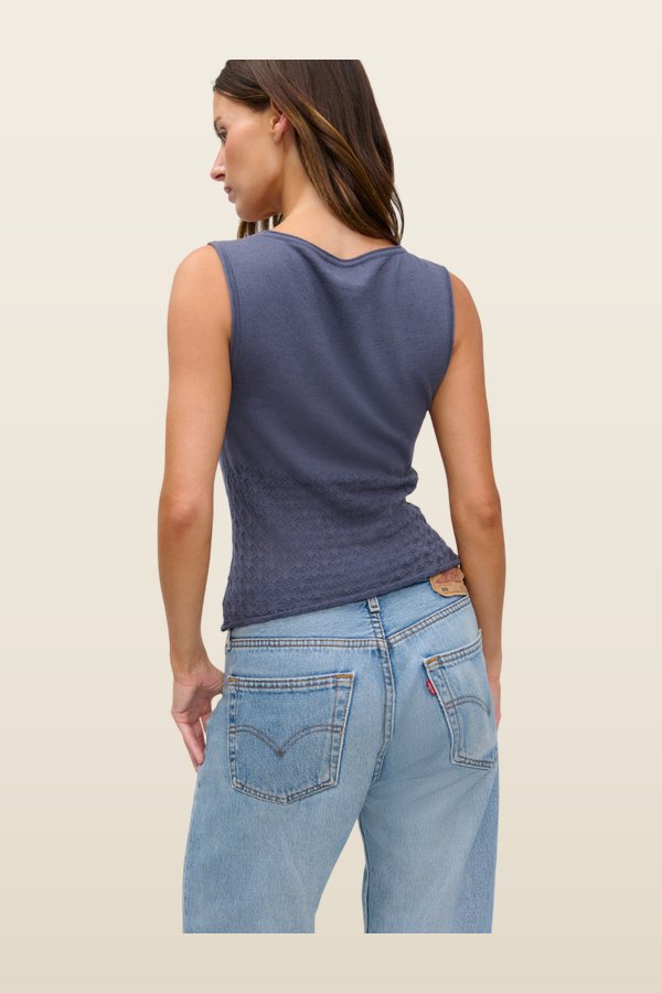 x JENNIE Kyra Knit Tank Top - Night in Seoul — model back