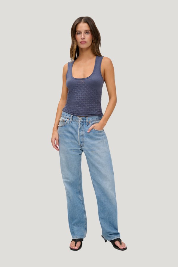 x JENNIE Kyra Knit Tank Top - Night in Seoul — model side