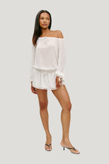 x Paige Lorenze Forever Yours Chiffon Mini Dress - Sunday Ceremony — model front