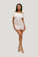 x Paige Lorenze True Love Lace Mini Dress - Sunday Ceremony — model front