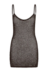 Zanzibar Mini Dress - Espresso Petit Crochet — packshot