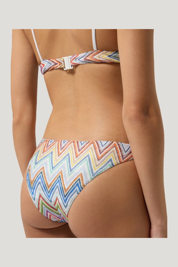 Zig zag printed fabric bikini with balconette top — extra