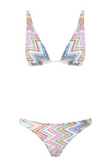Zig zag printed fabric bikini with elongated top — packshot