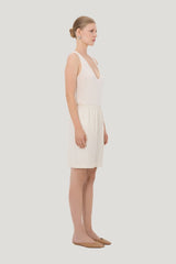ZINIA LDS Silk twill bermuda — model side