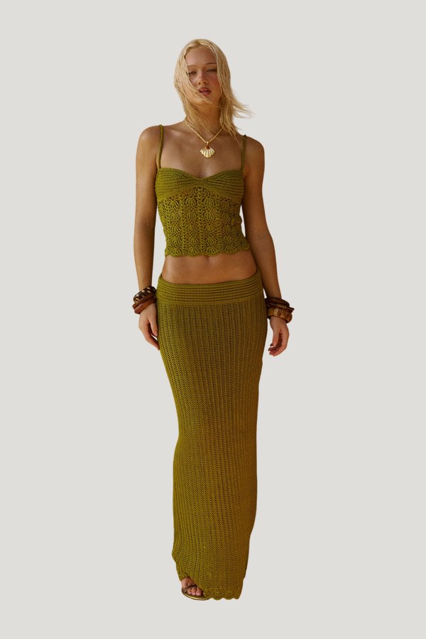 Zola Crochet Top in Paya — model front