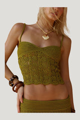 Zola Crochet Top in Paya — model side